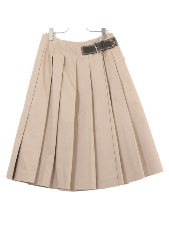 Prada Triangle Logo Leather Belt Pleats 36 main image 6